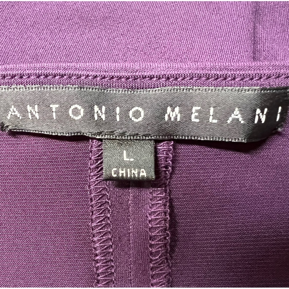 Antonio Melani Purple Short Sleeve Wrap Cocktail Dress Size L - Picture 3 of 6
